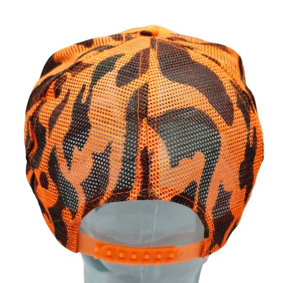 Camanche Hills Hunting Preserve Orange Camo Snapback Trucker Hat Drystone - Picture 6 of 11